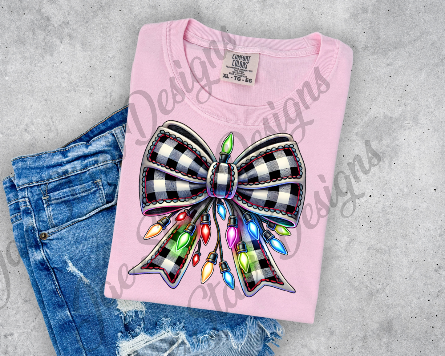 Plaid Tidings Light-Up Bow