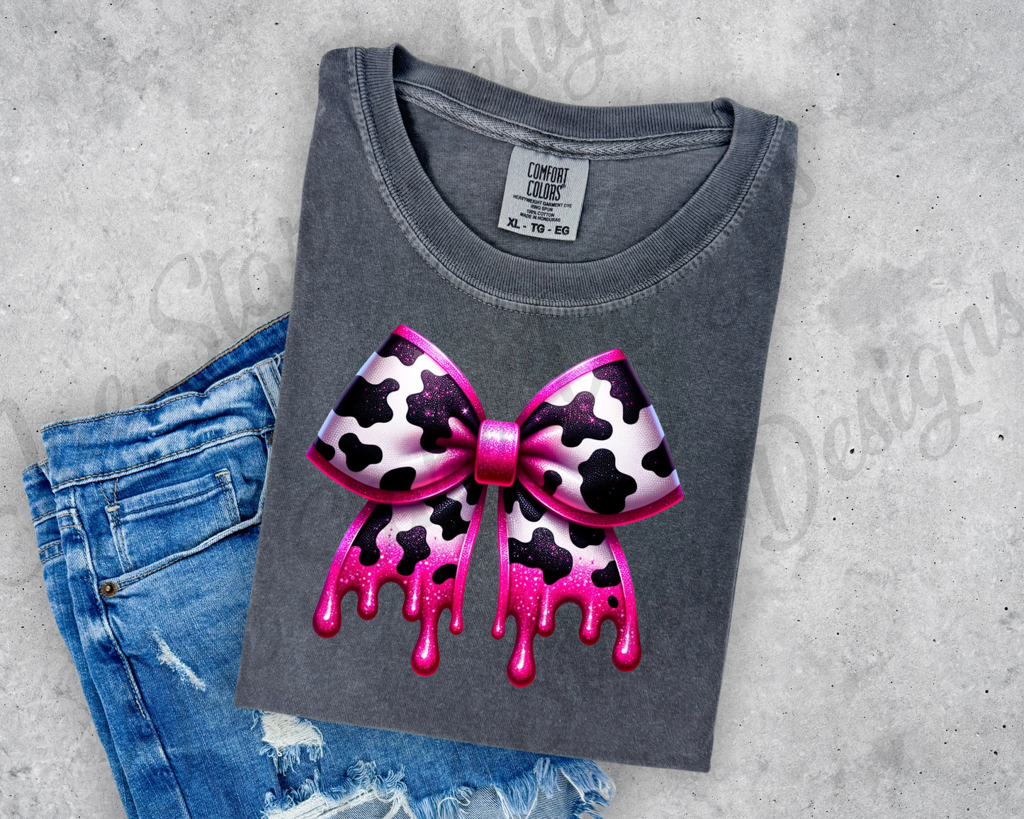 Cow Print Bow