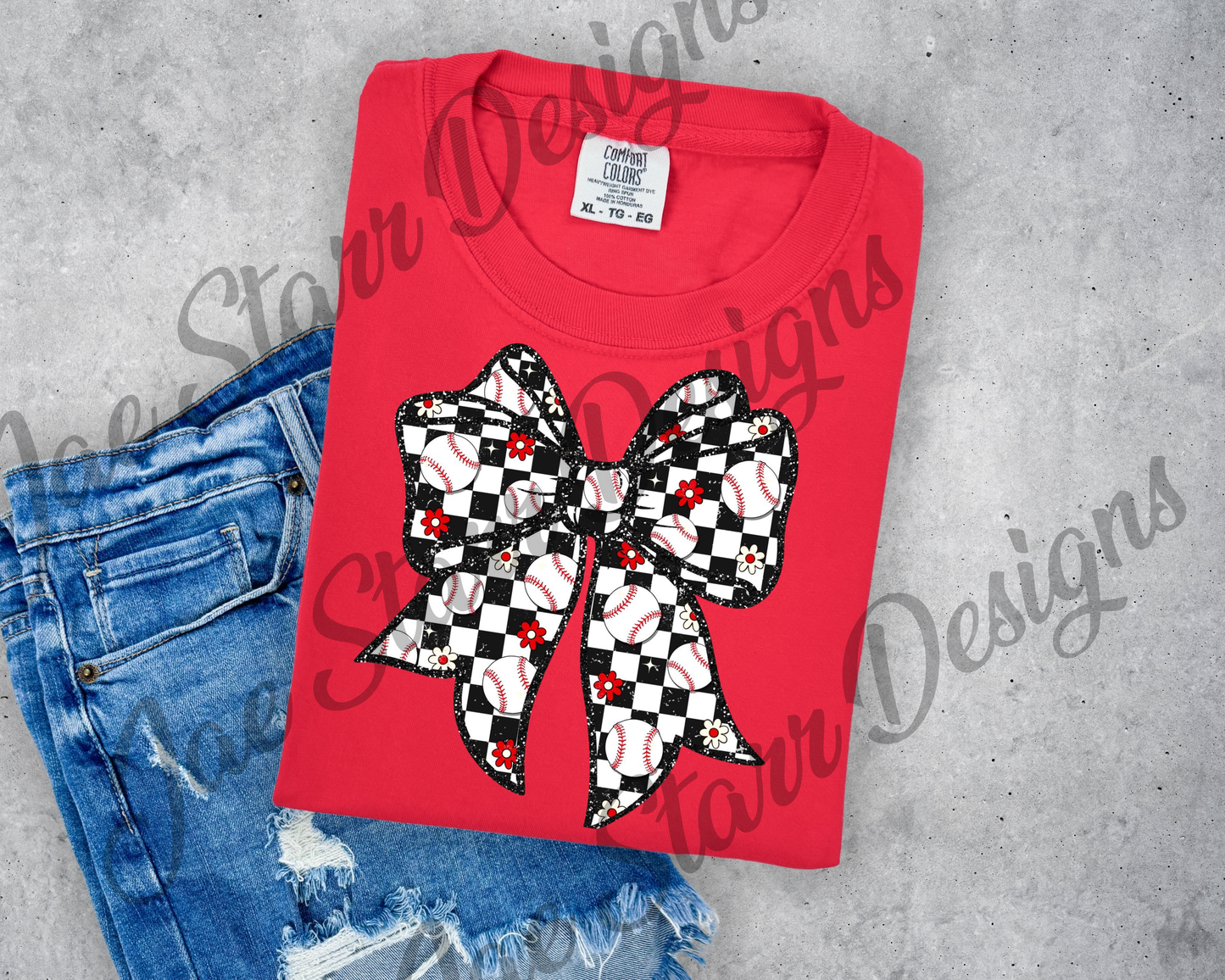 Baseball Floral Bow