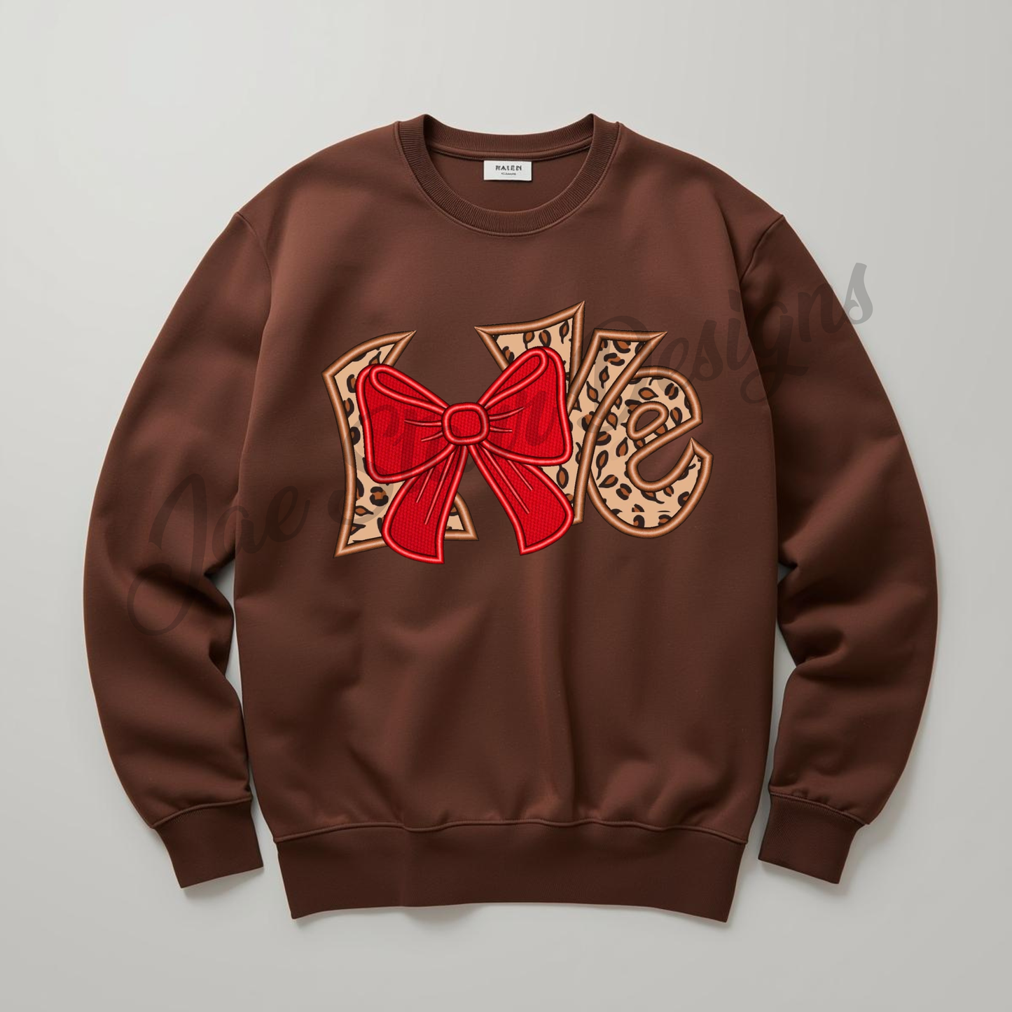 Faux Embroidery Love Bow