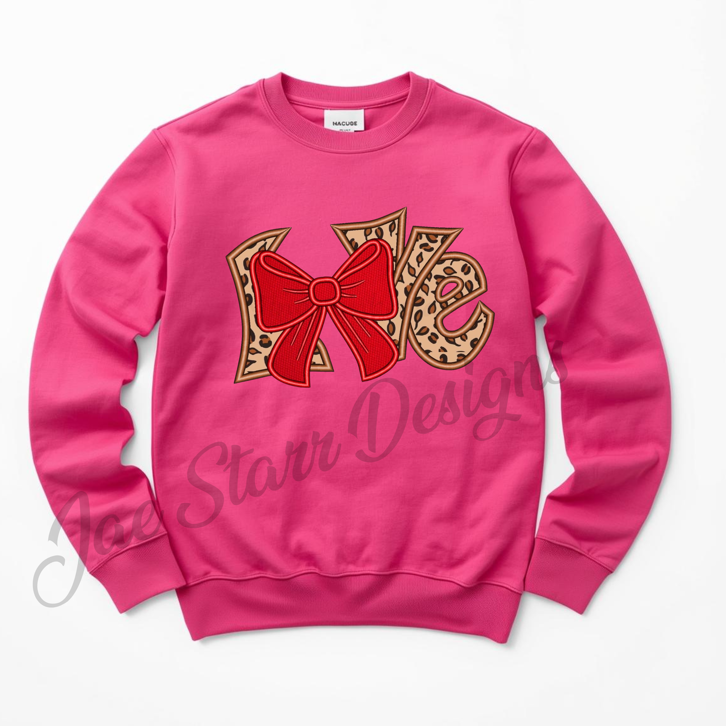 Faux Embroidery Love Bow