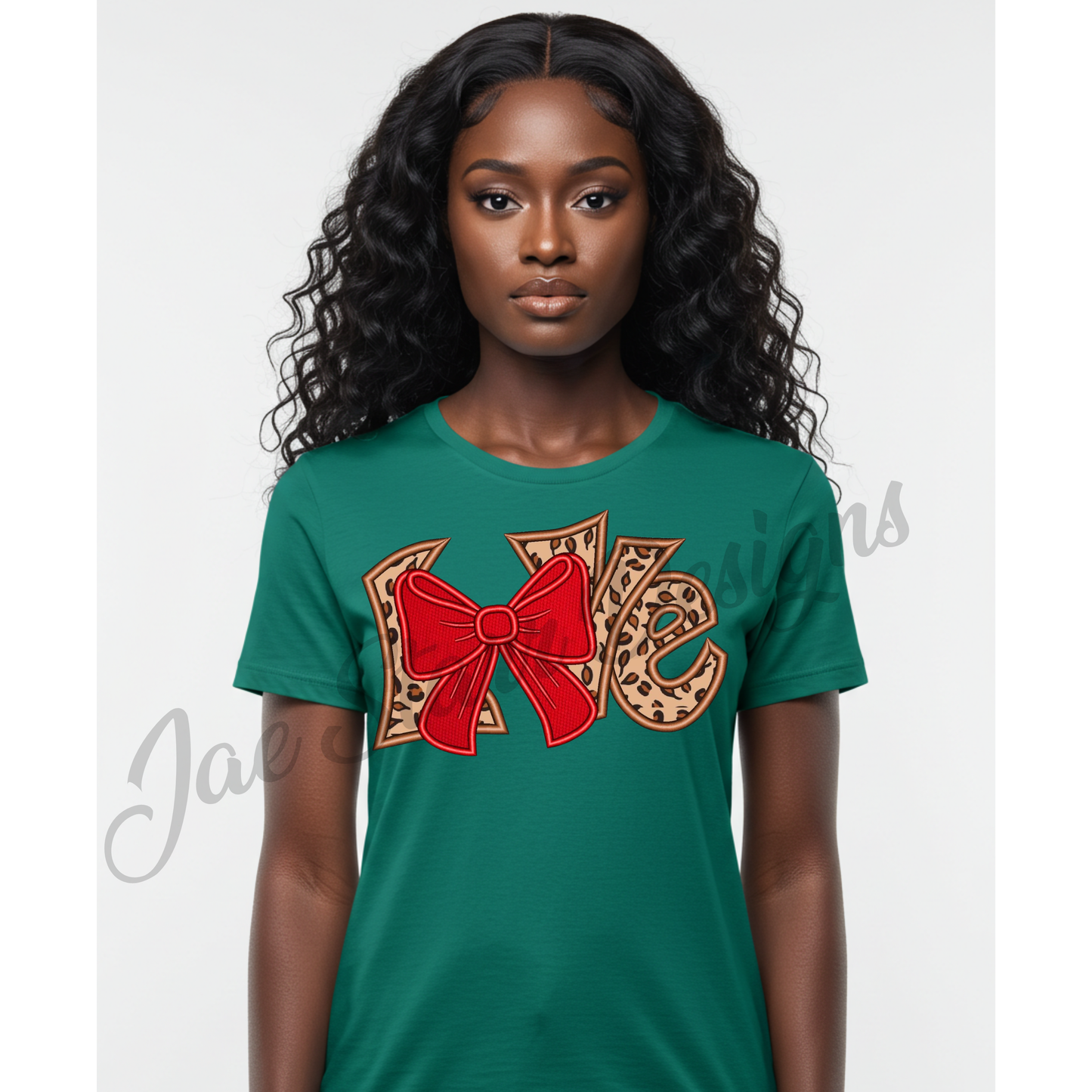 Faux Embroidery Love Bow