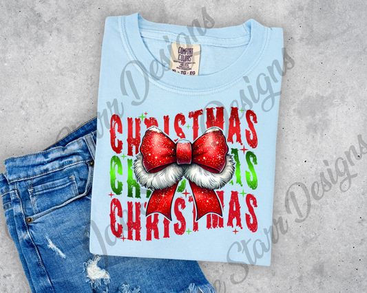 Santa Christmas Bow