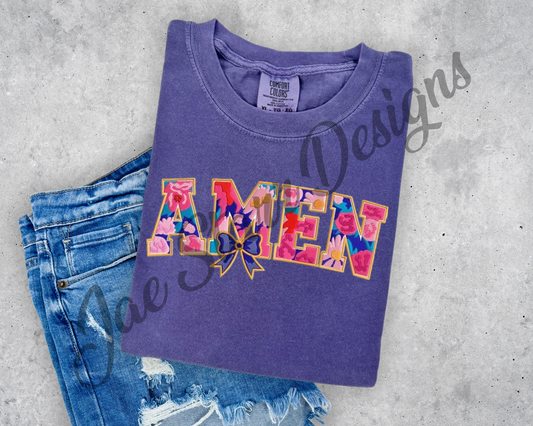 Faux Embroidery Amen