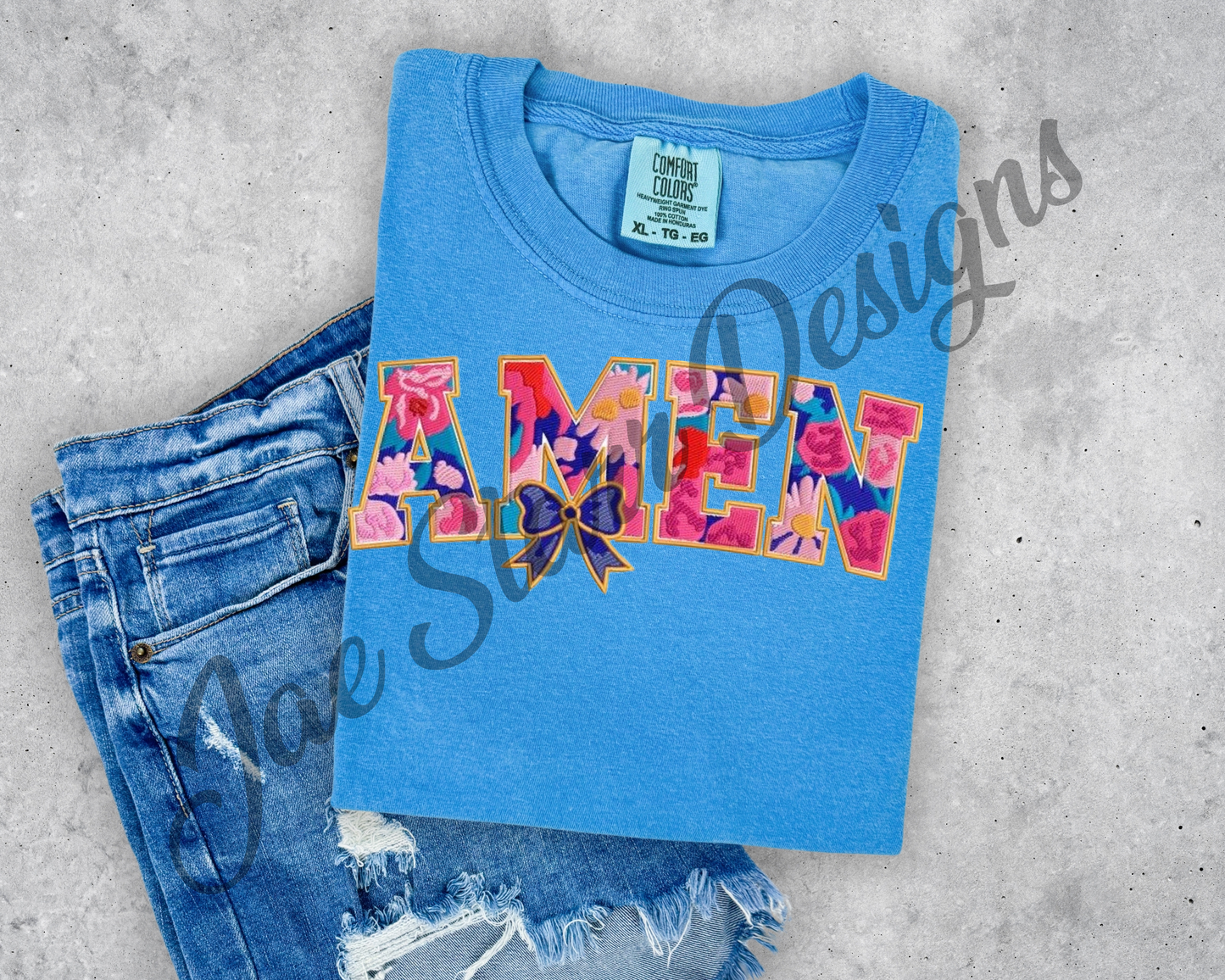 Faux Embroidery Amen