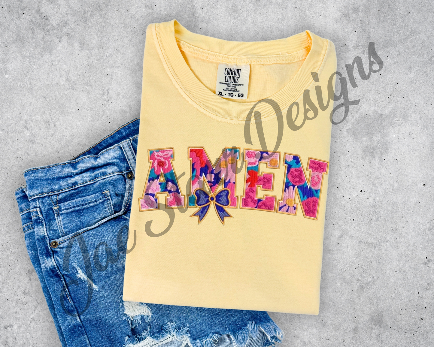 Faux Embroidery Amen