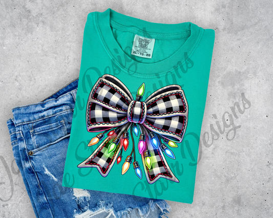 Plaid Tidings Light-Up Bow