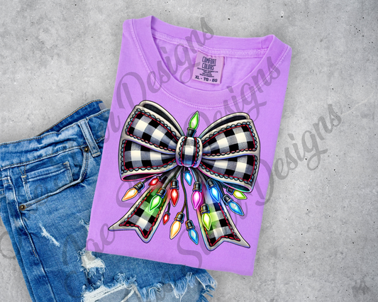 Plaid Tidings Light-Up Bow