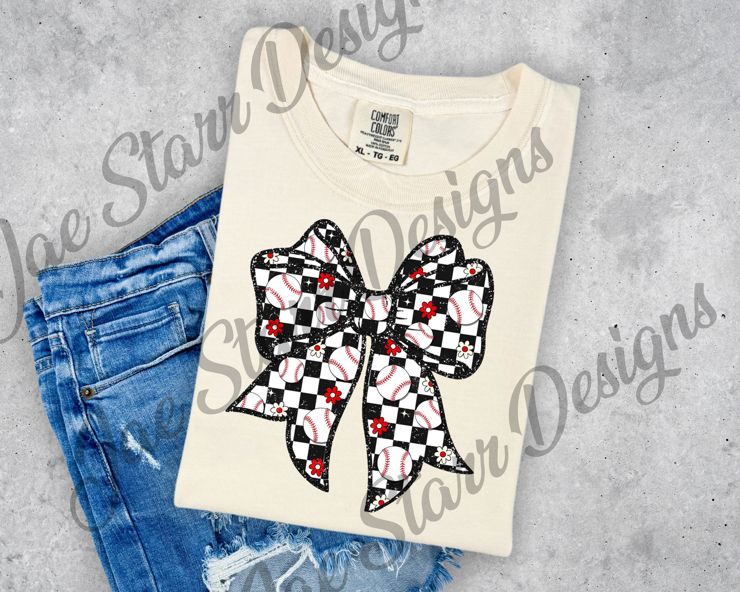 Baseball Floral Bow
