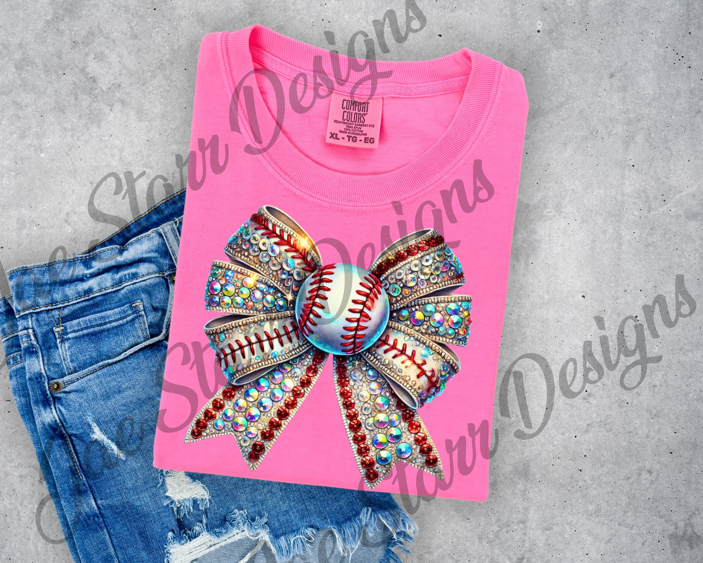Baseball Bling Bow
